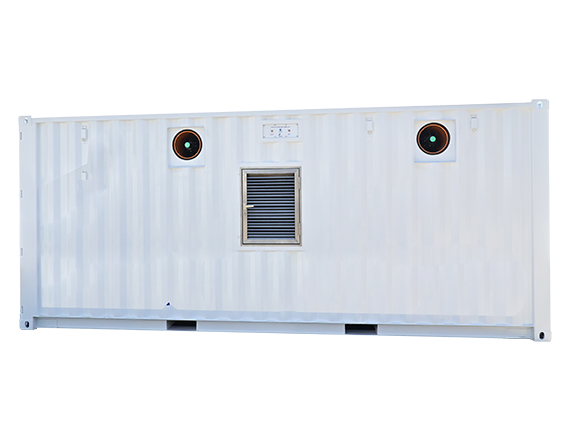 Containerized DDC with compressor and quad rooms